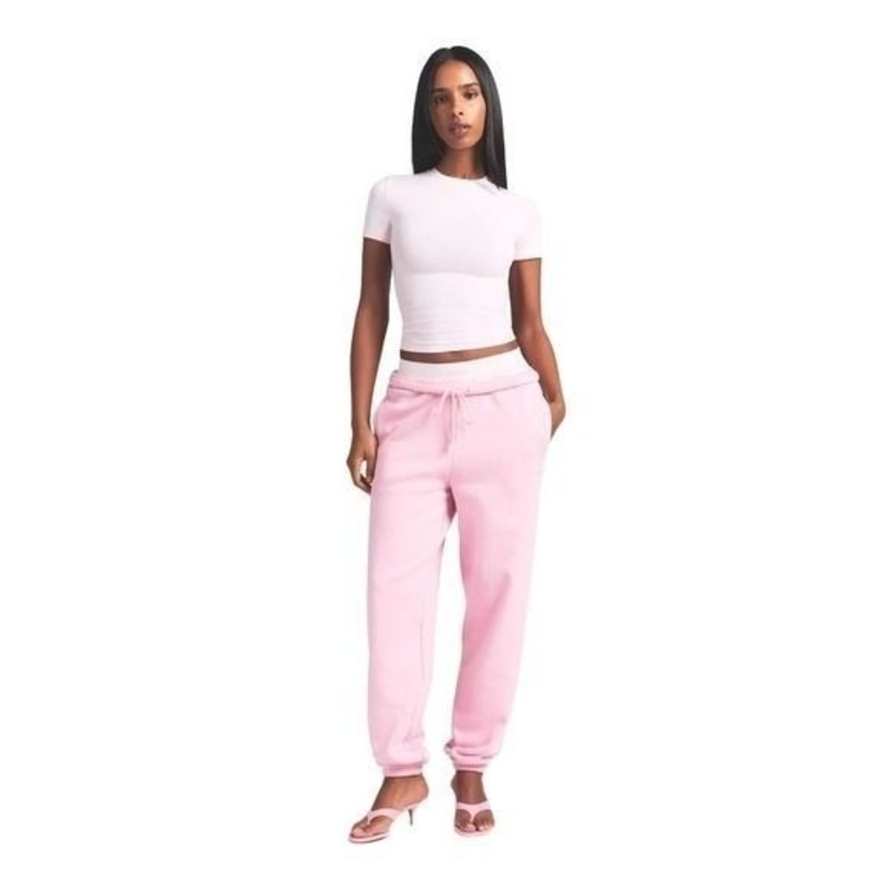 NWT SKIMS Cotton Fleece Classic Jogger Petal Pink Sweatpants Plus Size 4X